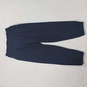 Halara Black Pull On Waffle Knit Pleated Trouser Jogger Style Pants NWT